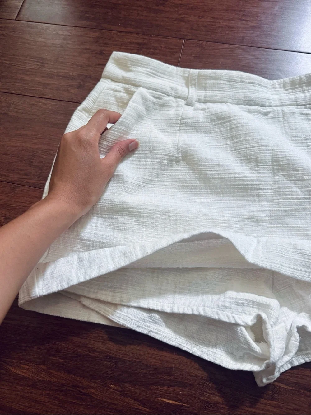 Sovere Cove Skort 100% Cotton Tweed Texture A-Line Shorts Mini Skirt Chalk White